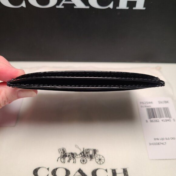 Coach patent black leather ID holder NWT - Picture 3 of 5